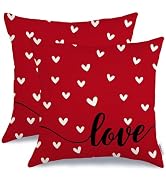 GEEORY Valentine's Day Pillow Covers Set Of 4 – Buffalo Plaid Heart Design, 20x20 Inch, Farmhouse Holiday Decor - View #9