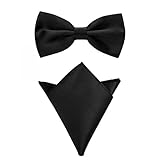 Eine Fliege, Form: Slim, Größe: 12cm x 6,5 cm, Material: 100% Kunstfaser, Farbe: einfarbig, Muster: ohne Muster, mit Einsteckhaken, Halsumfang bis 48cm Einstecktuch, Material: 100% Kunstfaser, Farbe: einfarbig, Muster: ohne, Größe: 22cm x 22cm