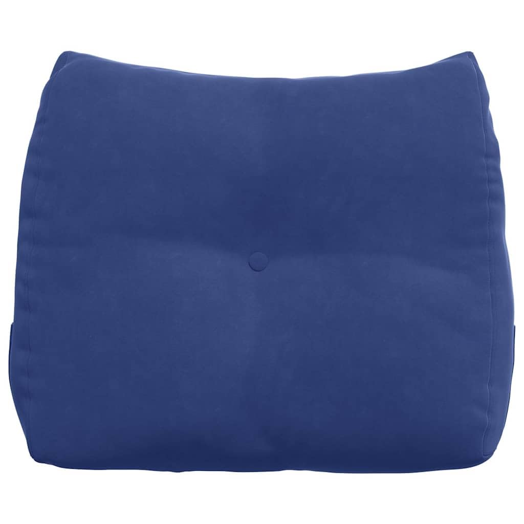 Cojín de respaldo de terciopelo azul policía 60 x 24 x 50 cm con soporte ergonómico, bolsillo lateral para mando a distancia y funda extraíble, ideal como cojín lumbar para sofá, oficina