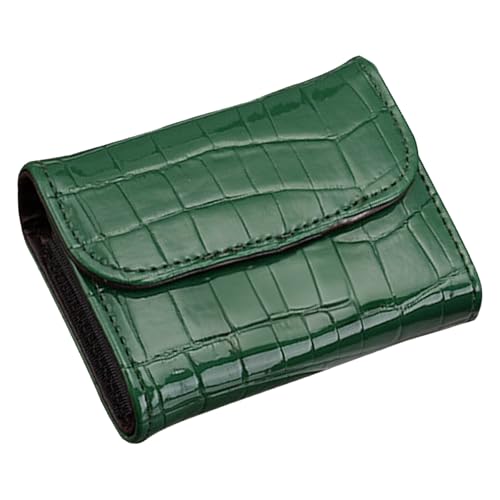 RFID Blocking PU Leather Credit Card Holder Wallet for Women, Compact Accordion Card Case with Multiple Slots, Small Buckle Coin Purse, Stone Litchi Pattern ID Card Organizer (Style-6)