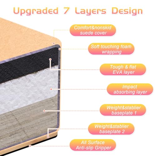 FC FUNCHEER 8FT Folding Balance Beam -Gymnastics Floor Beam -Gymnastics Equipment for Kids,Wood core- Anti-Slip Bottom and Carrying Bag for Home (Suede, Bright Orange) - Thumbnail 3