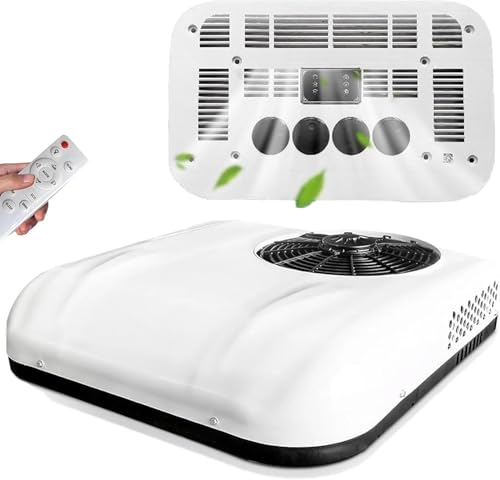 SXHEYUY Aire Acondicionado Para Caravana, Aire Acondicionado Techo Tractor 12 V 24 V, Refrigerante Aire Acondicionado Portatil 12V Agregado, Adecuado Tanto,blanca,12v 2in1