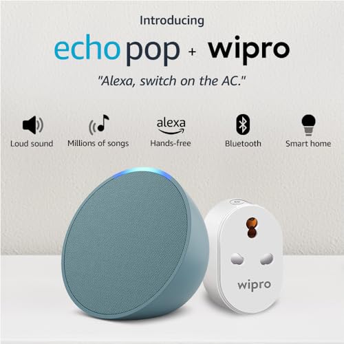 Image of Echo Pop (Green) Smart Home combo with Wipro 16A Smart Plug
