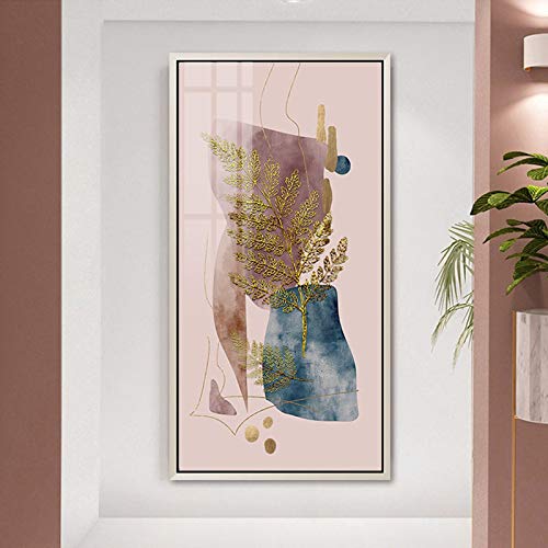 Feuilles décor de salon abstrait pour habiller un grand mur vide - 3