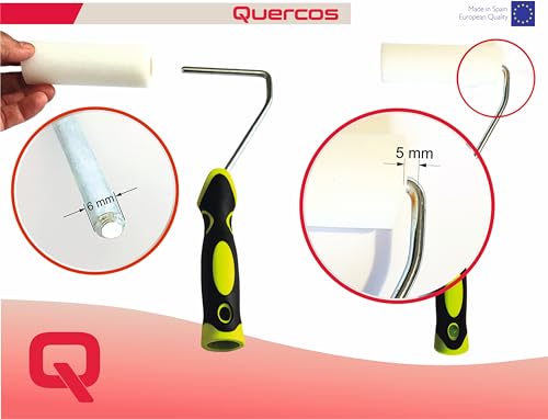 Miniatura 4 de Quercos Pack 10 Recambio Rodillo Pintura Poro 0 - Rodillo Espuma De 11 Cm Recto - Mini Rodillos Pintar Para Laca Al Agua Y Disolventes Ligeros. Espuma Recambio Poliester Superfino