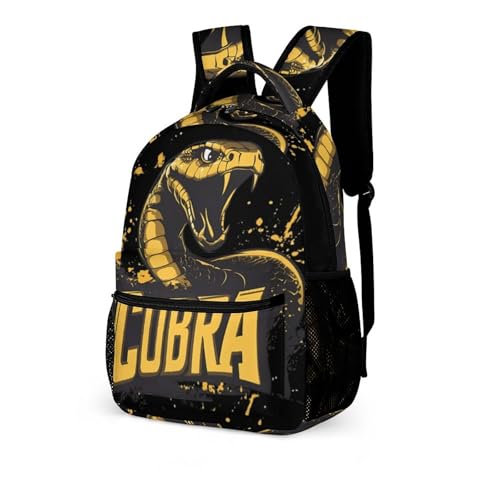 Cobra Snake King Travel Backpack Casual Daypack Shoulder Bag
