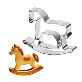 Cortador De Galletas De Caballo Balancín – Cortador De Galletass En Forma De Caballlo, Moldeador De Galletas De 3.23 X 2.52 X 0.79 Pulgadas, Cortadoor Galletass Caballo Para Masa, Pastel, Caramelo,