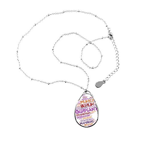 Collier Allemagne cadeau pendentif forme goutte motif illustration de ville