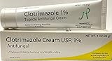 Clotrimazole Cream USP, 1% Topical Antifungal Cream, Treats Athlete's Foot | Jock Itch Cream | Ringworm Cream