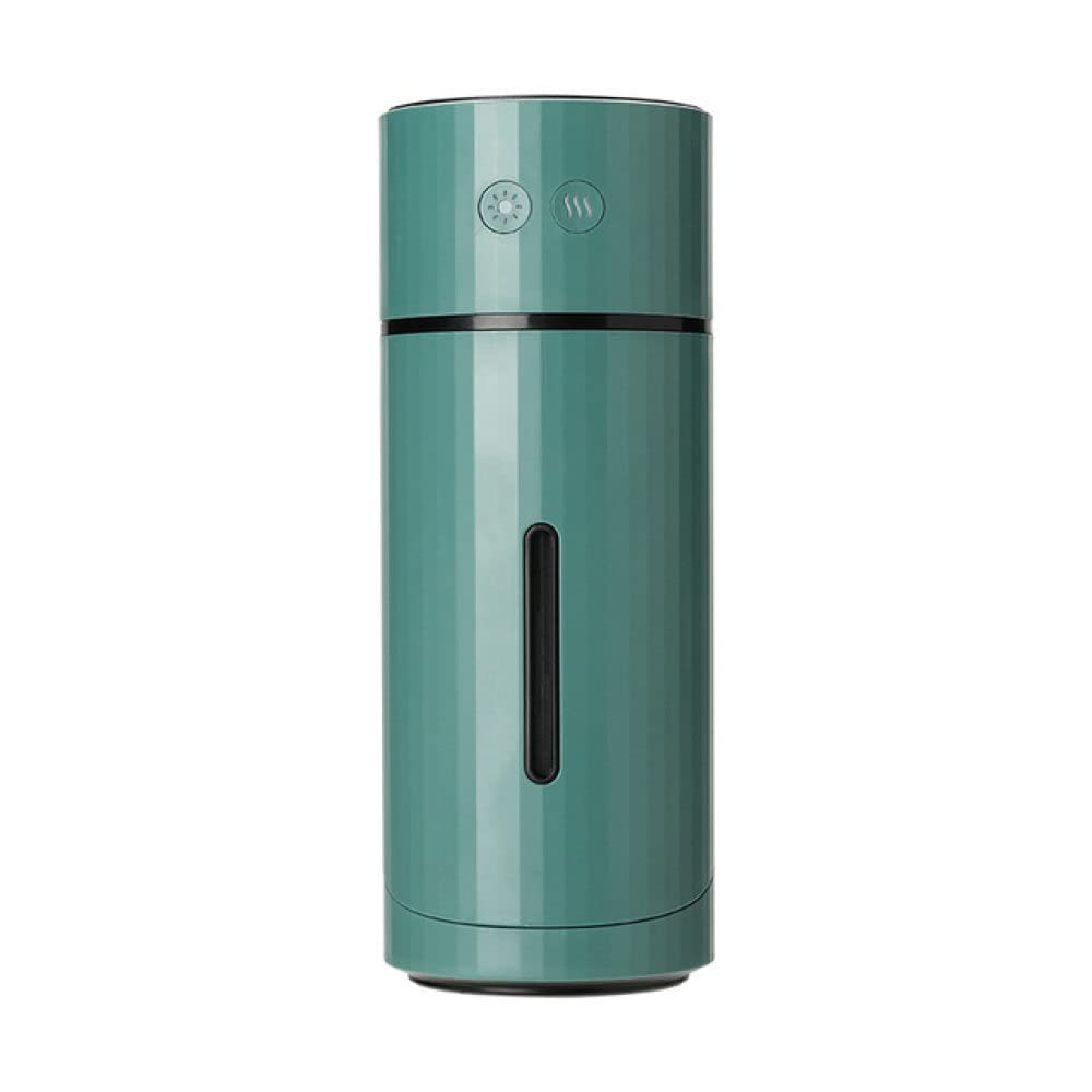 nawilżacz 260ML bezprzewodowy nawilżacz powietrza USB dyfuzor do aromaterapii 1000mAh akumulator ultradźwiękowy generator chłodnej mgiełki cichy zamgławiacz zielony (Color : Green)