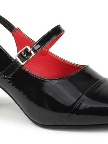 Image of TRYME Women Mary Jane Block Heels | Single Strap Round Toe Pumps | Comfortable Chunky Heel Shoes | Stylish Formal Casual Office Party Footwear
