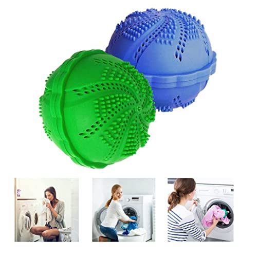 Lavanderia palle magiche lavatrice lavatrice pulita eco-friendly decontamination silicone lavaggio palle set verde 2pcs - Image 7