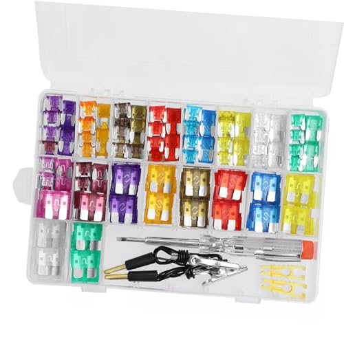 Kit de 300 fusibles automotrices mini con probador, resistente a altas temperaturas, almacenamiento compacto en aluminio para autos, camiones, motocicletas y más miniatura 7