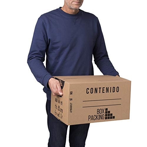 BOXPACKING | Umzugskartons 20 Stück | 43x30x25 cm | Umzugskarton mit Griffen | Bücherkartons| Moving Boxes | Cardboard Box