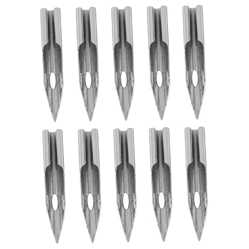 Veemoon 10pcs Metal Fountain Pen Nibs 0.28mm Calligraphy Pen Tips for Dip Manga Drawing Replaceable Nibs Smooth Writing Experience