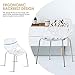 Giantex Set of 6 Modern Dining Chairs w/Plastic Feet Pads Stackable Chair Geometric Style Furniture Dining Side Chairs (6 Packs, White)