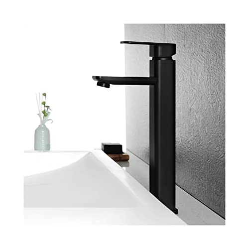 Bathroom Faucet Single Handle Bathroom Sink Faucet Countertop Installation, Basin Mixer Tap Hot and Cold Adjustable, for Kitchens, Washstand and Motorhomes, Brass, Black,style 2