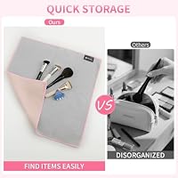 DUcare Self Adhesive Magic Makeup Bag, Portable Protective Cosmetic Pouch, Camera Lens Wrap Travel Organizer for Beauty Essentials, Gifts & Daily Use (Pink 13.5 Inch) — image 8
