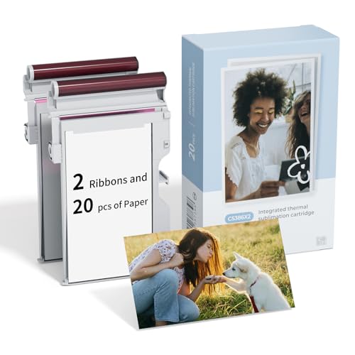 Kit papier photo HPRT et ruban de couleur 5,1 x 7,6 cm pour CP2100 et Z3
