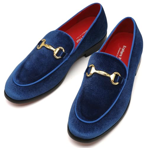 Image of Men's Velvet Loafers Wedding Party Prom Homecoming Shoes