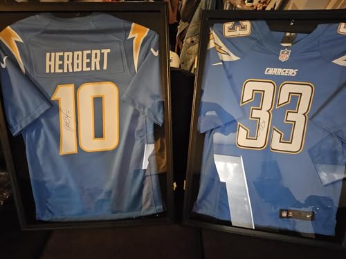 XTECH Jersey Frame Display Case, Football Jersey Display Frame, Lockable Jersey Frame Shadow Box with UV Protection Acrylic Door and Hanger for Baseball Basketball Football Soccer Hockey and Uniform