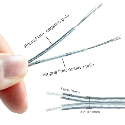 Image of 28AWG 2 Conductor Transparent Wire 10 Meters /32.8FT UL Certified PVC Insulated Flexible Electrical Cable for LED Lights DIY Electronics Home Repairs Christmas Decor