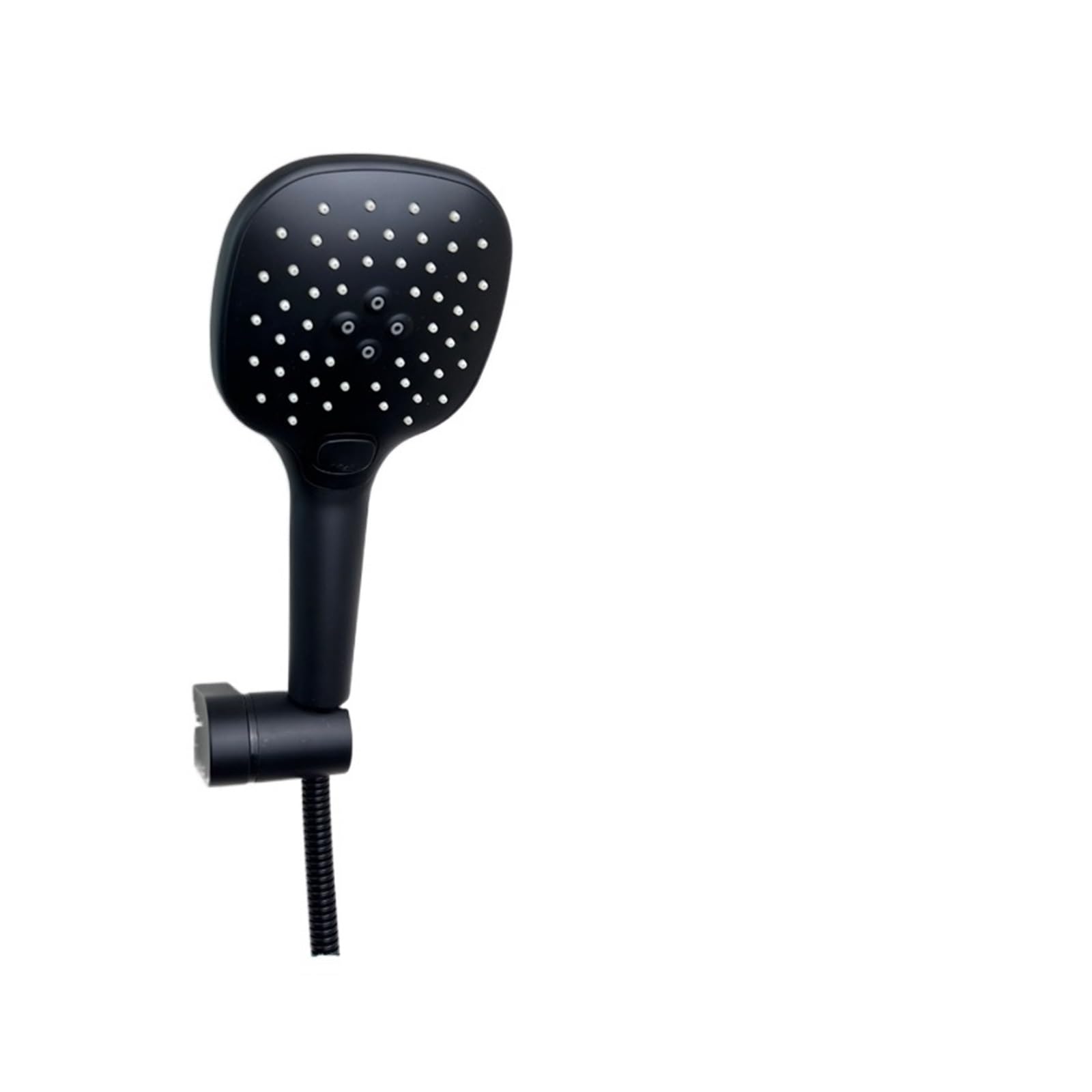 Juego de ducha de mano gris de 3 funciones Soporte de soporte de ducha ajustable de plástico ABS Manguera de 1,5 m Cromo/Negro/Oro (Color: BK Set) Beauty Comes