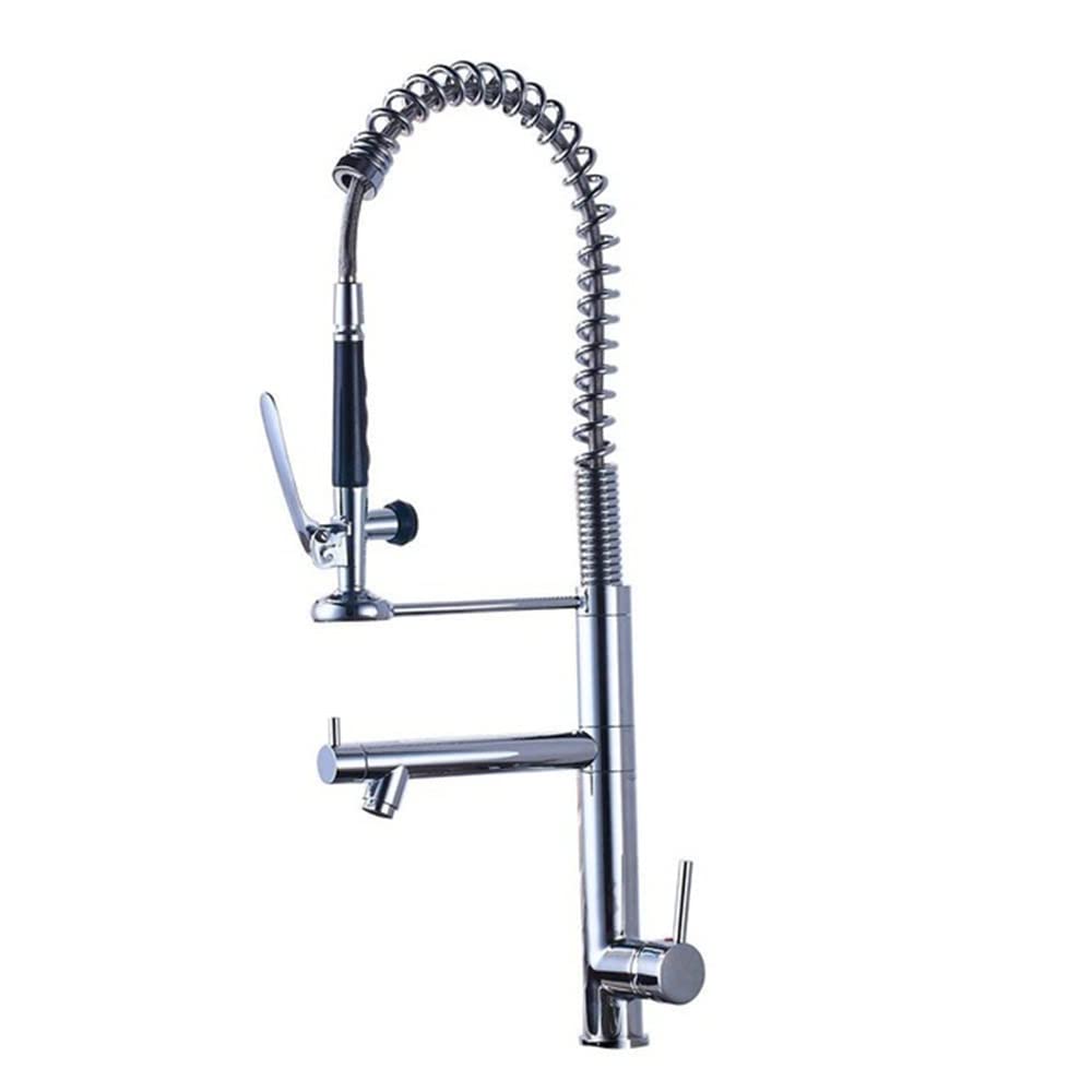 SnamicE Kitchen Tap Mixer Kitchen Sink Faucet with Pull Out Sprayer, 360° Rotatable Sink Mixer,Chrome a