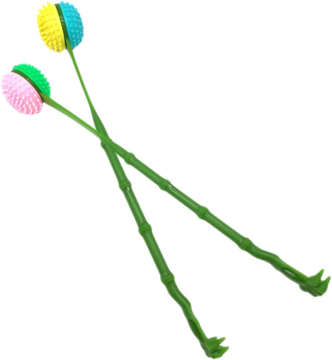 Outanaya 2Pcs Plastic Back Scratcher Set with Long Handle for Itch Relief and Body Massage, Portable Household Back Scratcher for Adults and Men, Ergonomic Design for Relaxation and