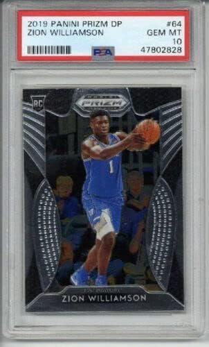 2019 PANINI PRIZM DP #64 ZION WILLIAMSON BASKETBALL CARD DUKE PELICANS PSA 10
