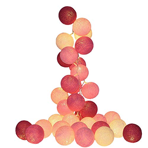 Cordão de Luz Led Jaipur Kit 35 Bolas Cormilu Rosa 220V