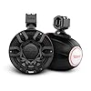 DS18 Hydro NXL-X8PRO/BK 8" Compact Wakeboard Tower Speakers with Hybrid Mid-Range & Compression Driver Loudspeaker, Integrated RGB LED Lights, 500 Watts, Speaker Cover Included – Pair