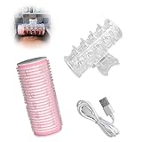 PAVIKE ホットカーラー ホットカーラー 前髪 手巻きカーラー ヘアカーリングスタイリングツール カーラースタイルキット 操作簡単 曲げやすい軽量コンパクト｜韓国風エアバング/内巻きに最適｜自宅・旅行で簡単ヘアスタイリング DIY 理髪ツール（ピンク）