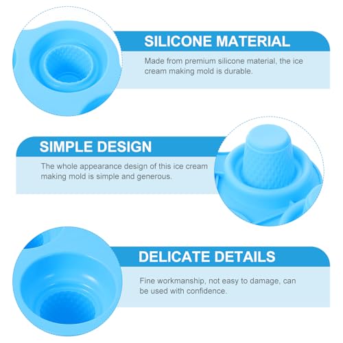 Molde de silicona para helado con diseño 6 conos miniatura 5