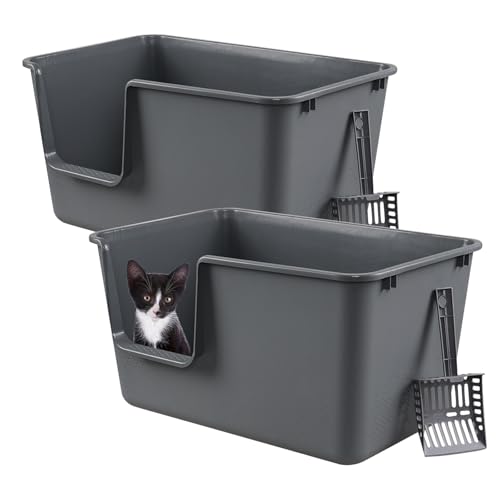 Arenero para gato grande plástico pack 2 con pala miniatura 1