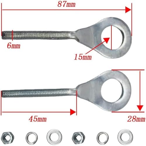 2 Stück 15mm Kettenachse Einsteller Spanner für 50cc 70cc 90cc