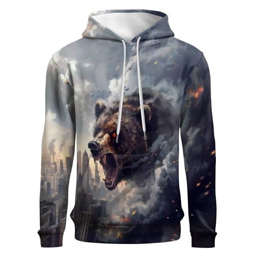 Bear City 3D Printed Hoodie High Definition Graphic Unisex Comfortable and Stylish Breathable Fabrics Perfect for Everyday Wear Ideal Gift for Fashion Enthusiasts and Trendsetters