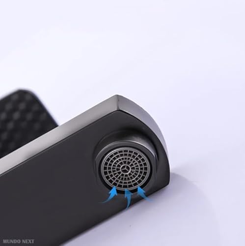 Torneira Banheiro Luxo Quadrada 1/4 Volta Inox Aço Preta Bancada Pia Banheiro Alto Padrão