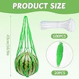 DECYOOL 20-Pack Watermelon Hammock Net, Green Fruit Support Net for Watermelon, Pumpkin, Cantaloupe Garden Farm Use, 23.6 Inches
