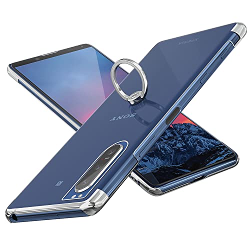 S Segoi SONY Xperia 5 II �P�[�X �����O�t�� �X�^���h�@�\ ���b�L���H ���� PC �����h�~ ������� ���^ �y�� ��̌^ SO-52A / SOG02 �ی�J�o�[ (Xperia 5 II, �V���o�[)