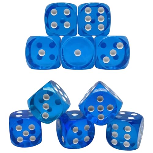 COYUN 10 PCS dés 6 faces,16mm des a jouer, dés de jeu à 6 côtés, dés acryliques, dés Pour les jeux de table,pour jeux de rôle RPG, jeux de société et...