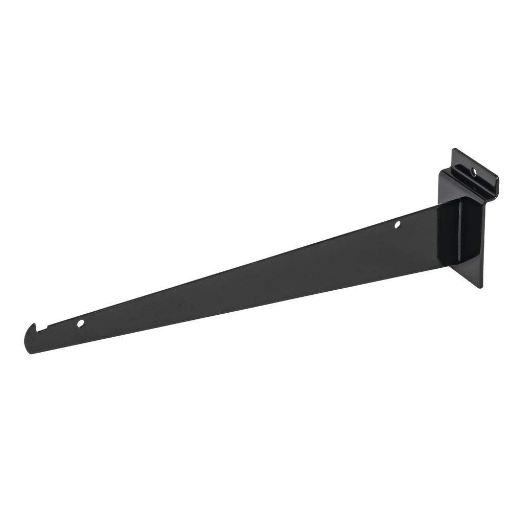 Slatwall Shelf Bracket 12" Black by Retail Resource – 12 Inch, Black, Model 43188-36074