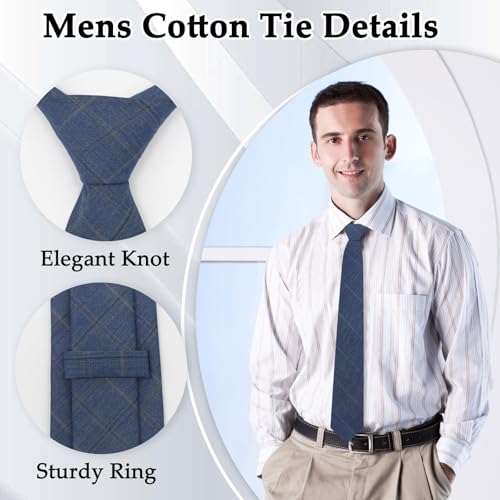 Image of Ties for Men, 3.15'' Mens Plaid Tie Checkered Pattern Necktie for Wedding Party Formal Casual Business Graduation
