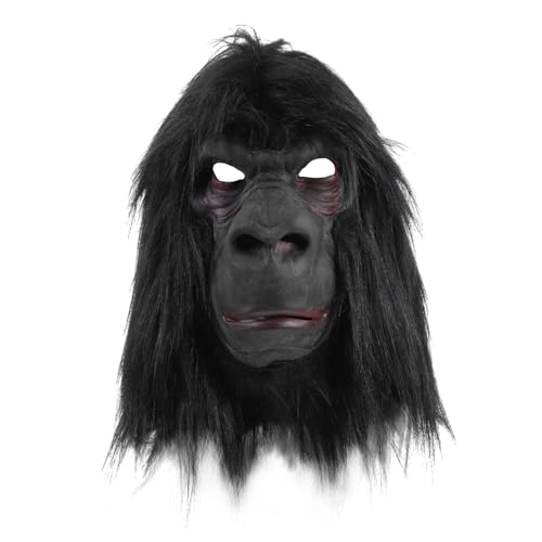 Masque de gorille réaliste en latex avec peluche pour déguisement Halloween