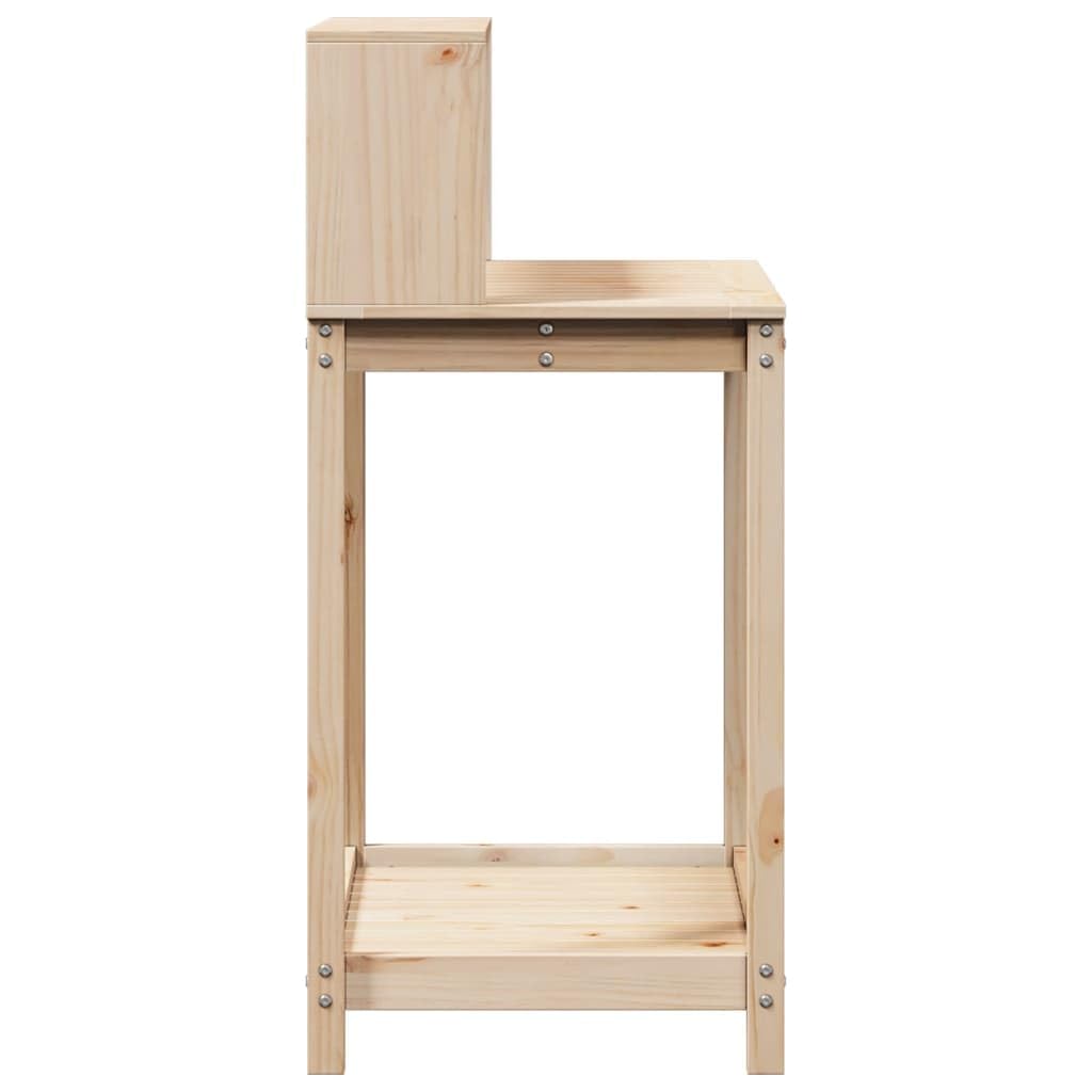 Stół do sadzenia roślin z litego drewna sosnowego, 82,5 x 50 x 109,5 cm z półkami, otwarty stół do roślin doniczkowych, narzędzi ogrodowych i nawozów, wytrzymała stacja na rośliny na taras, do