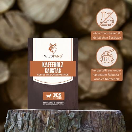 Wildfang® Kaffeeholz für Hunde – natürliches, unzerstörbares Kauspielzeug aus Kauholz für Aggressive Kauer & Welpen im Zahnwechsel, Zahnpflege Spielzeug Hund, Größe XS (unter 10 kg)