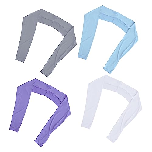 GANAZONO 4 Peças Mangas Xale Luvas Femininas Mangas Protetoras Mangas UV Mangas De Proteção De Braço