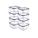 Produktbild Grizzly Frischhaltedosen Set Quadratisch 8 x 500 ml Vorratsdosen mit Deckel 100% Luft-und Wasserdicht