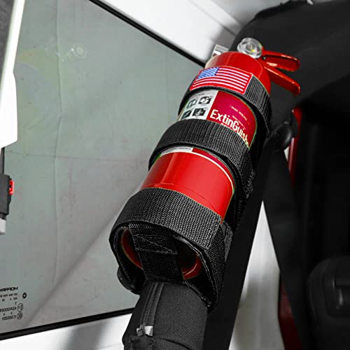 Adjustable Roll Bar Fire Extinguisher Mount Holder 3 Lb For Jeep Wrangler Unlimited Cj Yj Lj Tj Jk Jku Jl Jlu 4Xe,Black With Usa Flag Pattern #TOP1