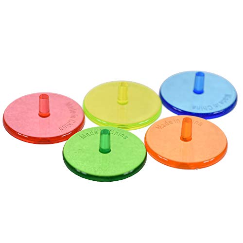 CENPEK Juego de 100 marcadores deportivos para pelotas de golf, plástico, transparente, 24 mm, planos, redondos, colores surtidos, marca de posición